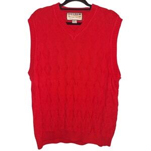 Vintage Red Knit Ivy Crew‎ Vest Size Medium Countryclub Golf Boat Club Preppy